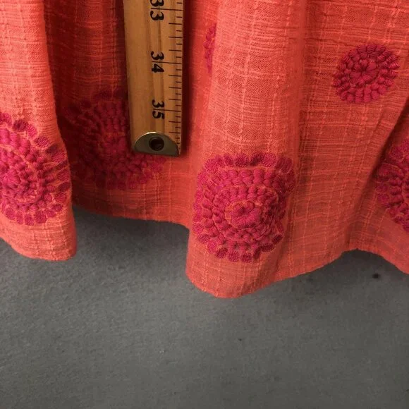 Uncle Frank Dress Womens XS Orange Pink Many Medallions Boho Embroidered NWT - Picture 7 of 16